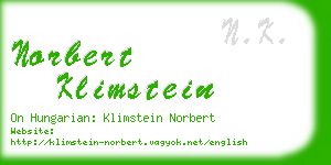 norbert klimstein business card